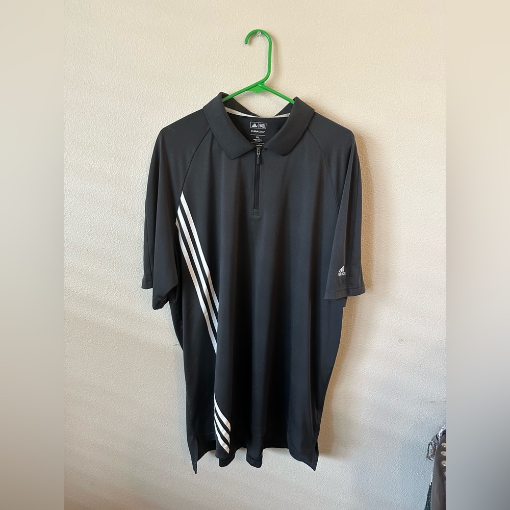 Mens 2XL Adidas Clima Cool golf polo zip up 100% polyester